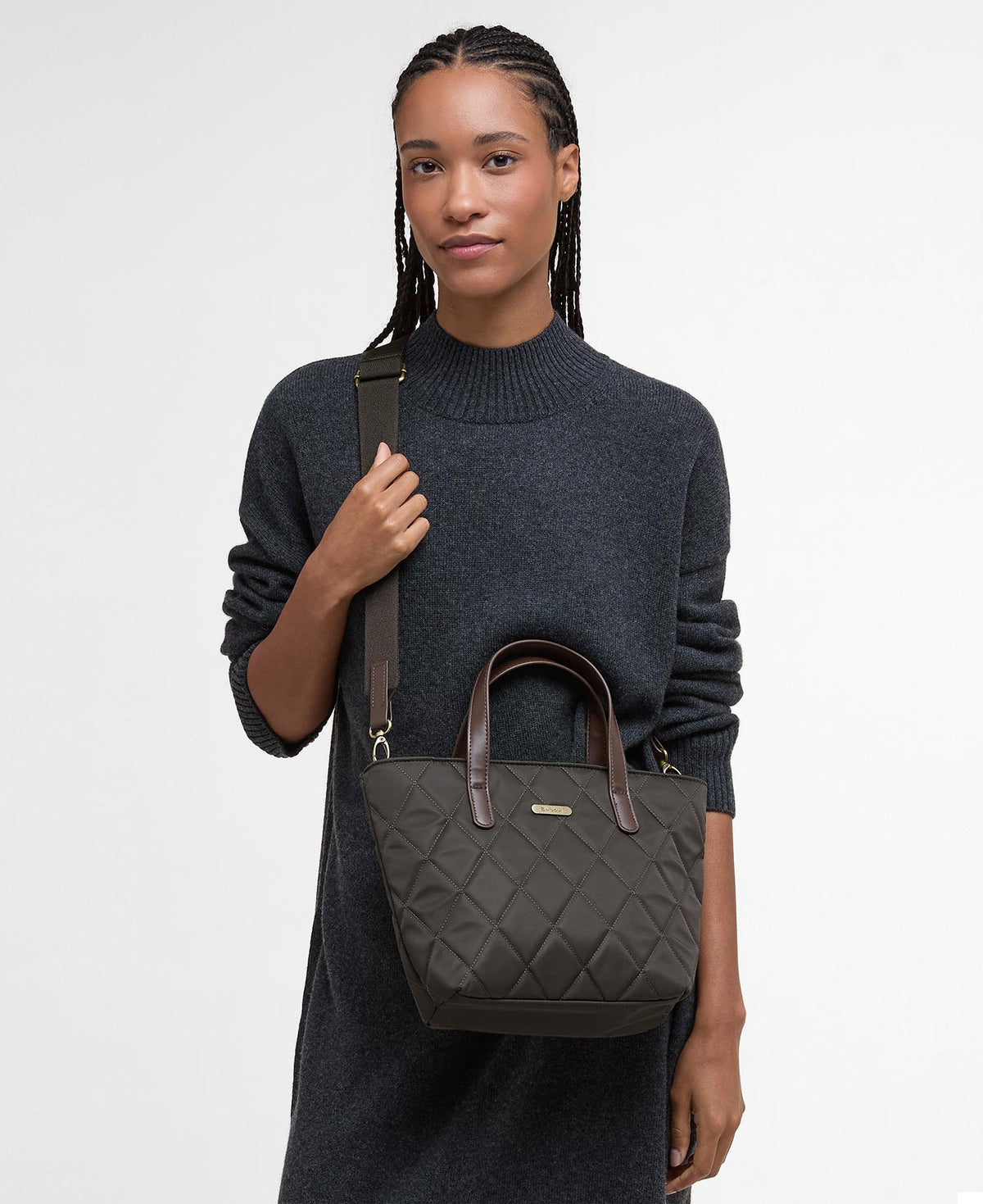 Barbour Mini Quilted Tote Bag #Colour_Olive