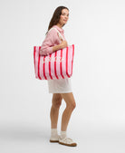 Barbour Cherry Blossom Emily Stripe Tote Bag #Colour_Cherry Blossom