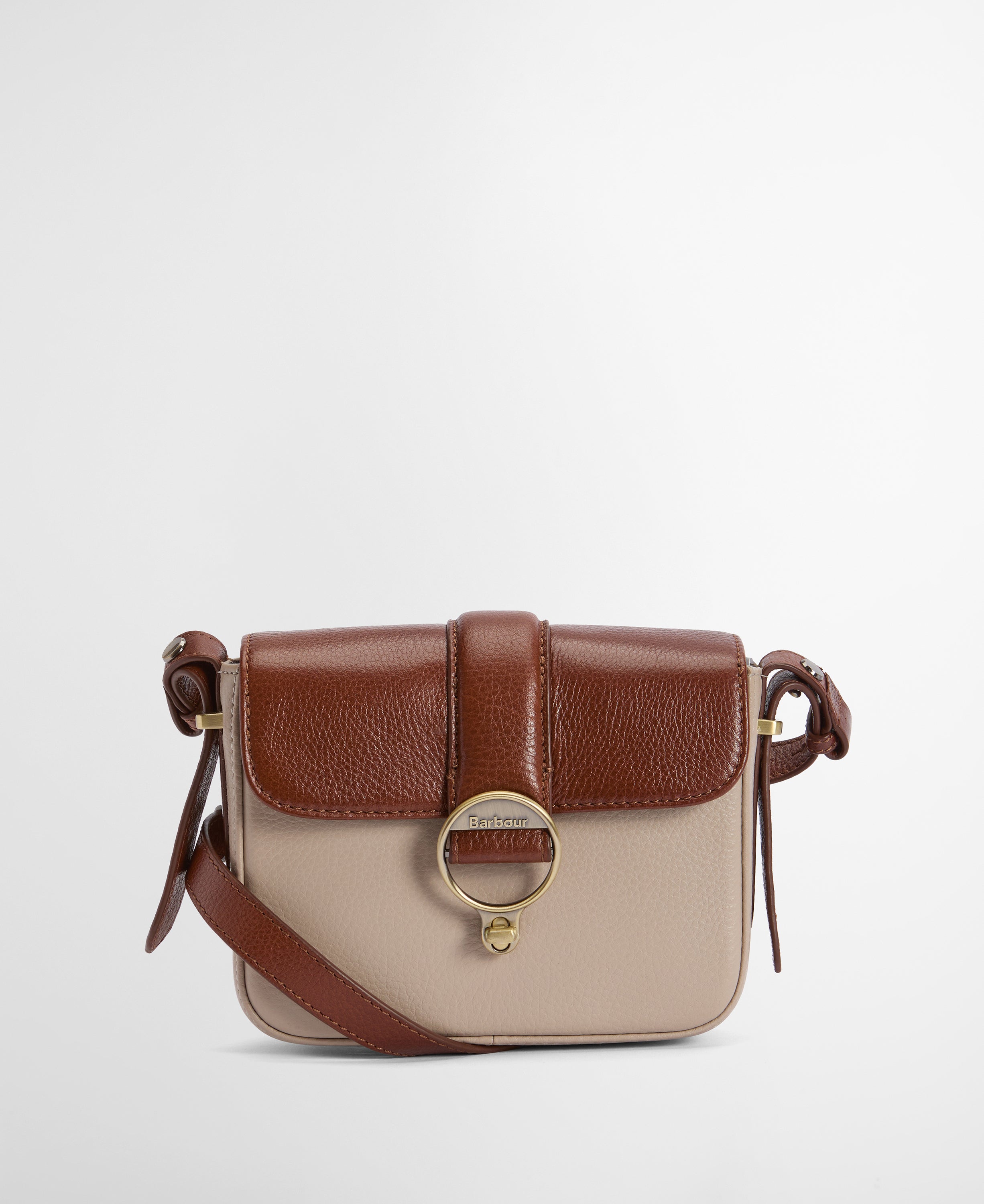 Barbour Pebbled Pink/Brown Mini Rosa Leather Crossbody Bag #Colour_Pebbled Pink/Brown