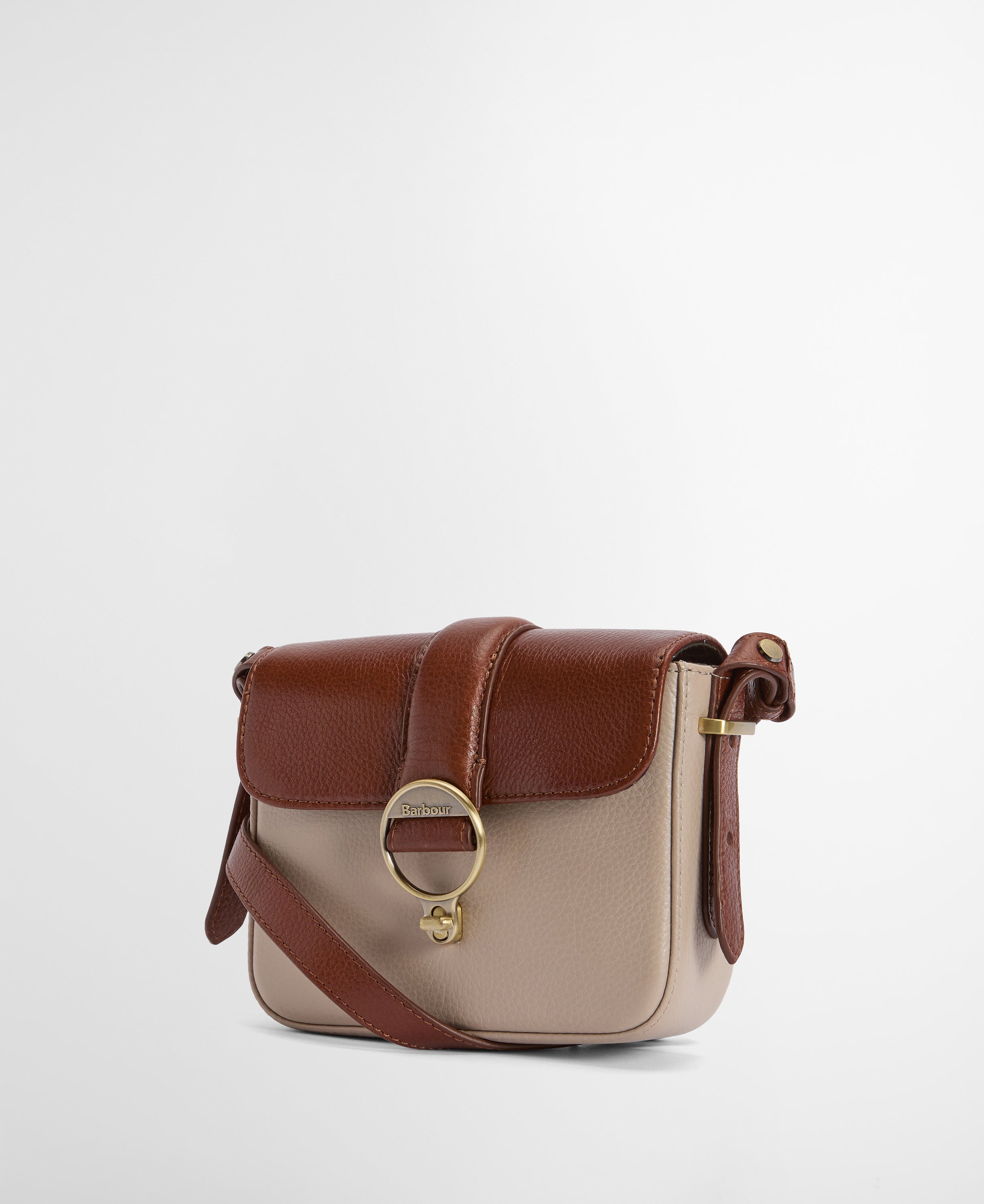 Barbour Pebbled Pink/Brown Mini Rosa Leather Crossbody Bag #Colour_Pebbled Pink/Brown
