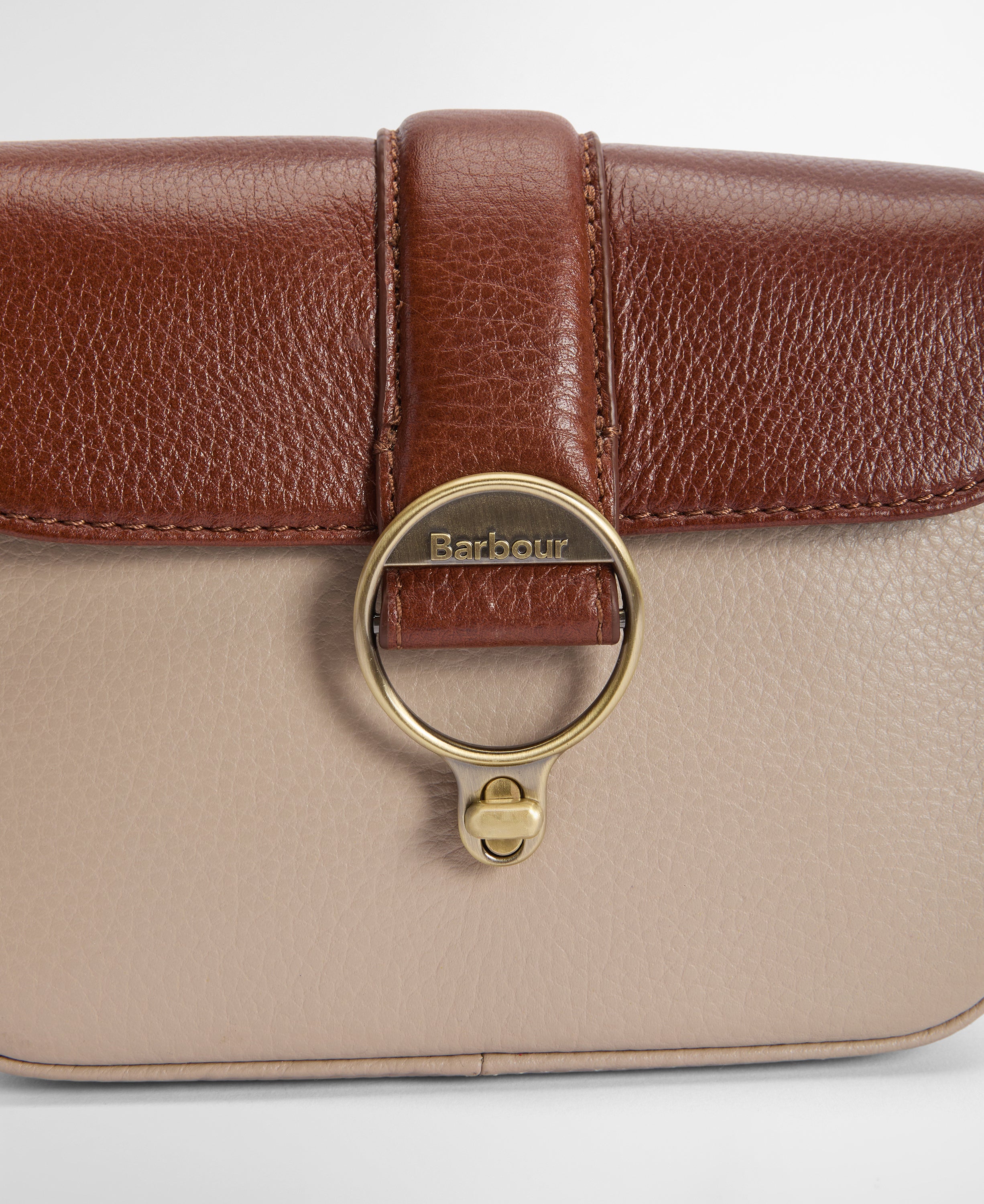 Barbour Pebbled Pink/Brown Mini Rosa Leather Crossbody Bag #Colour_Pebbled Pink/Brown