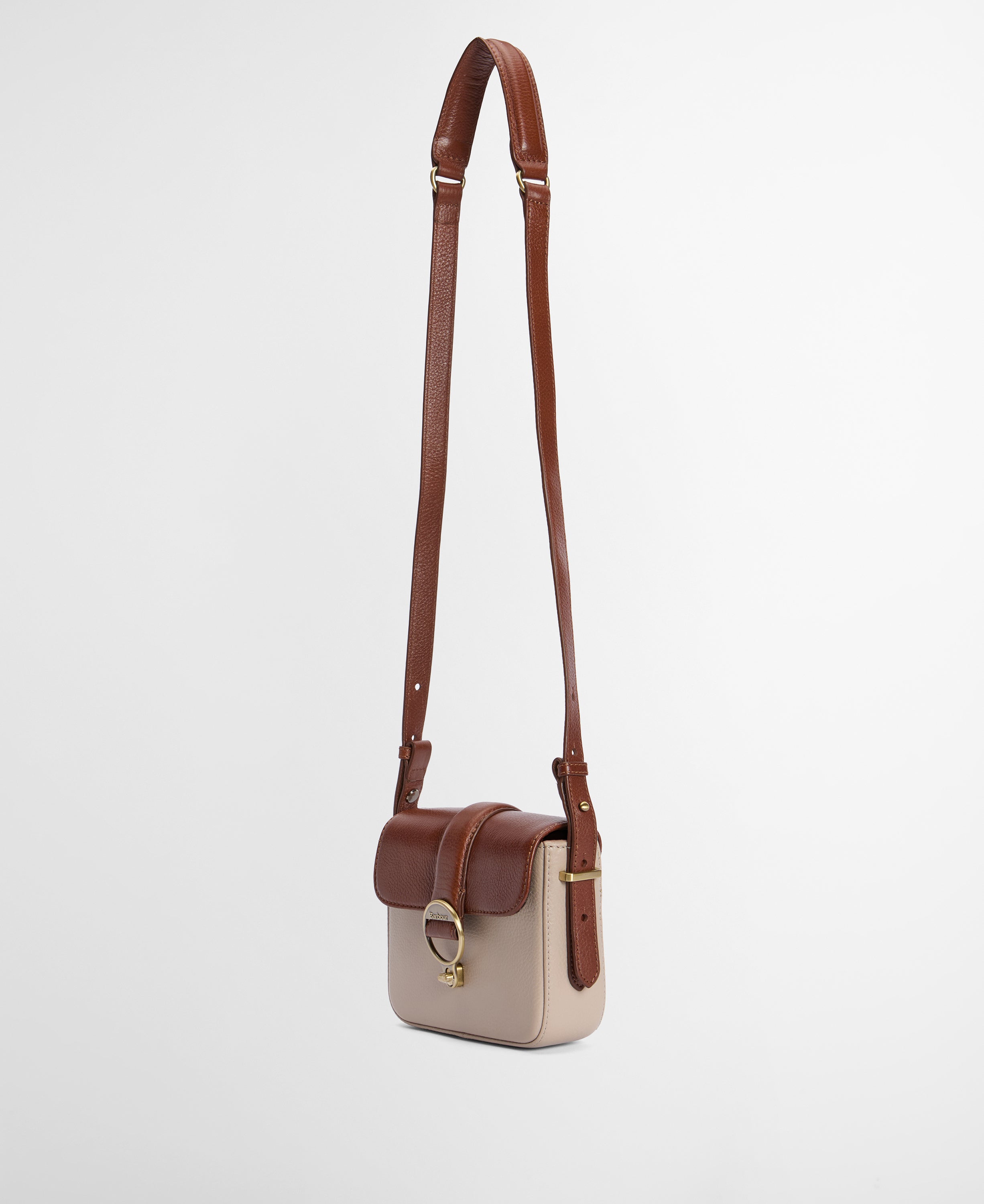 Barbour Pebbled Pink/Brown Mini Rosa Leather Crossbody Bag #Colour_Pebbled Pink/Brown