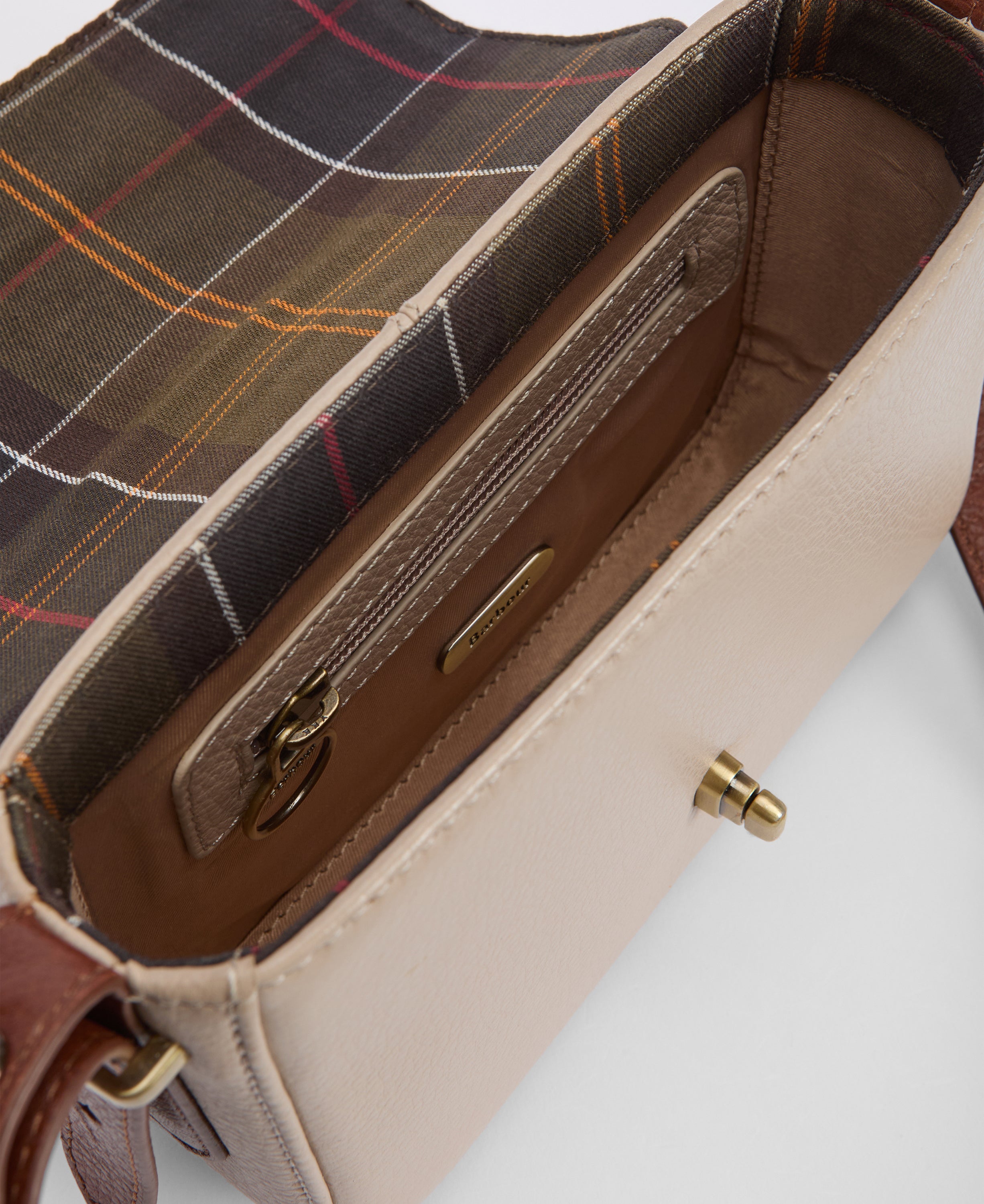 Barbour Pebbled Pink/Brown Mini Rosa Leather Crossbody Bag #Colour_Pebbled Pink/Brown