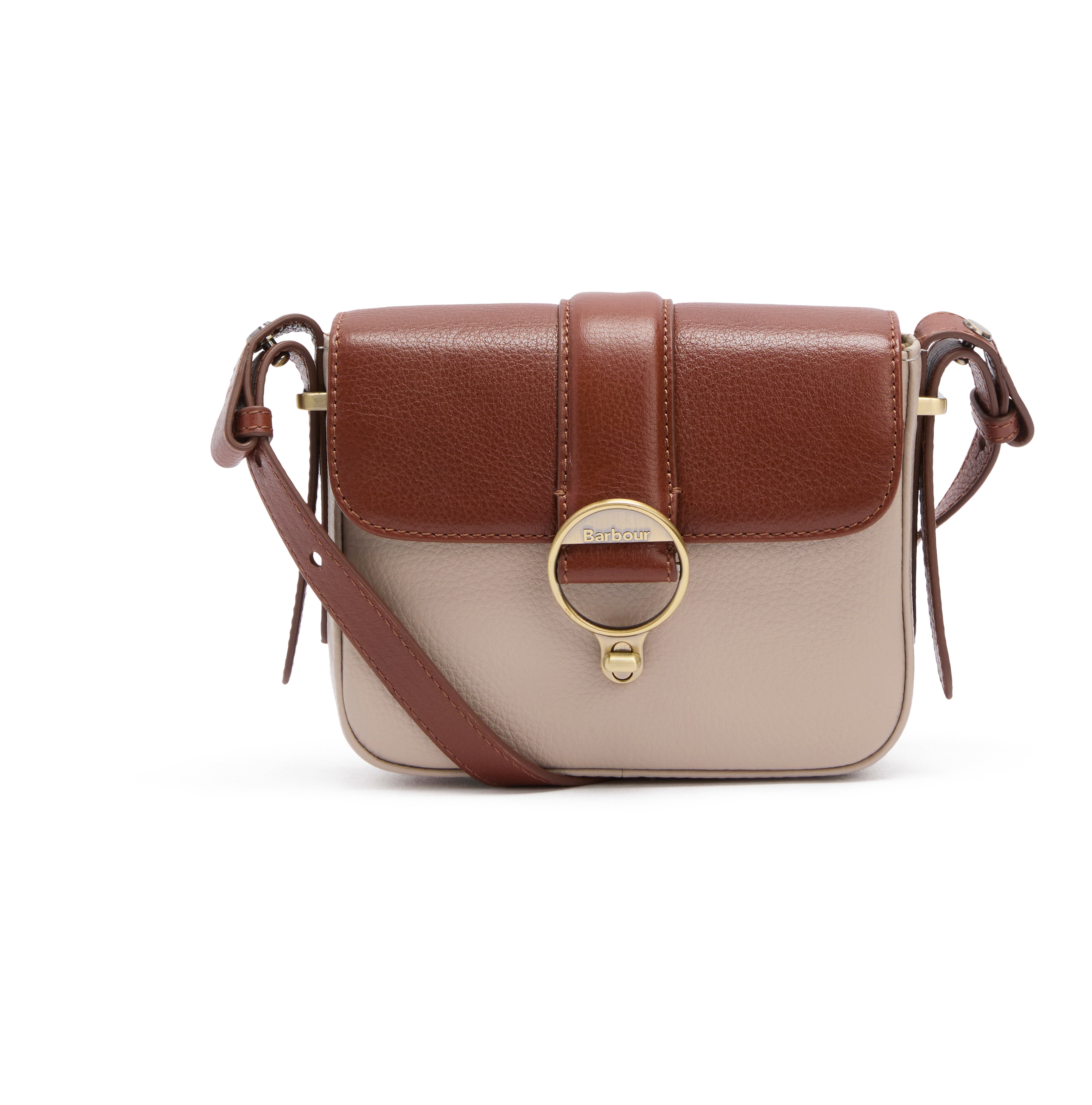Barbour Pebbled Pink/Brown Mini Rosa Leather Crossbody Bag #Colour_Pebbled Pink/Brown