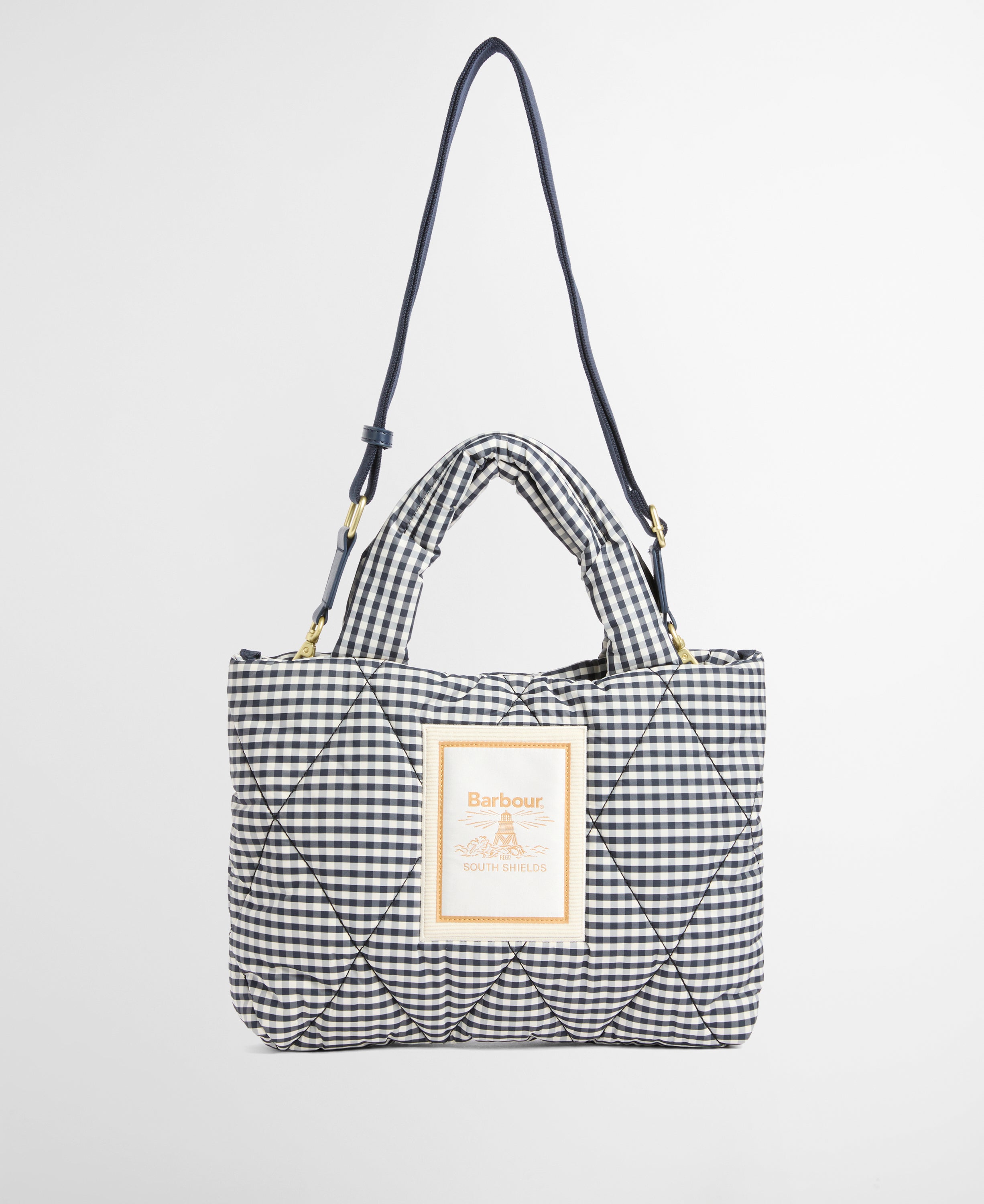 Barbour Gingham Check Riah Mini Quilted Tote Bag #Colour_Gingham Check