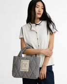 Barbour Gingham Check Riah Mini Quilted Tote Bag #Colour_Gingham Check
