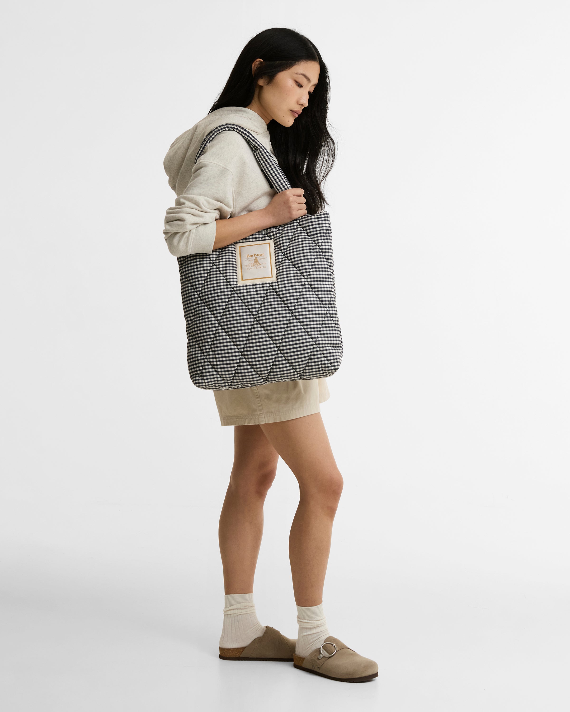 Barbour Gingham Check Riah Quilted Tote Bag #Colour_Gingham Check