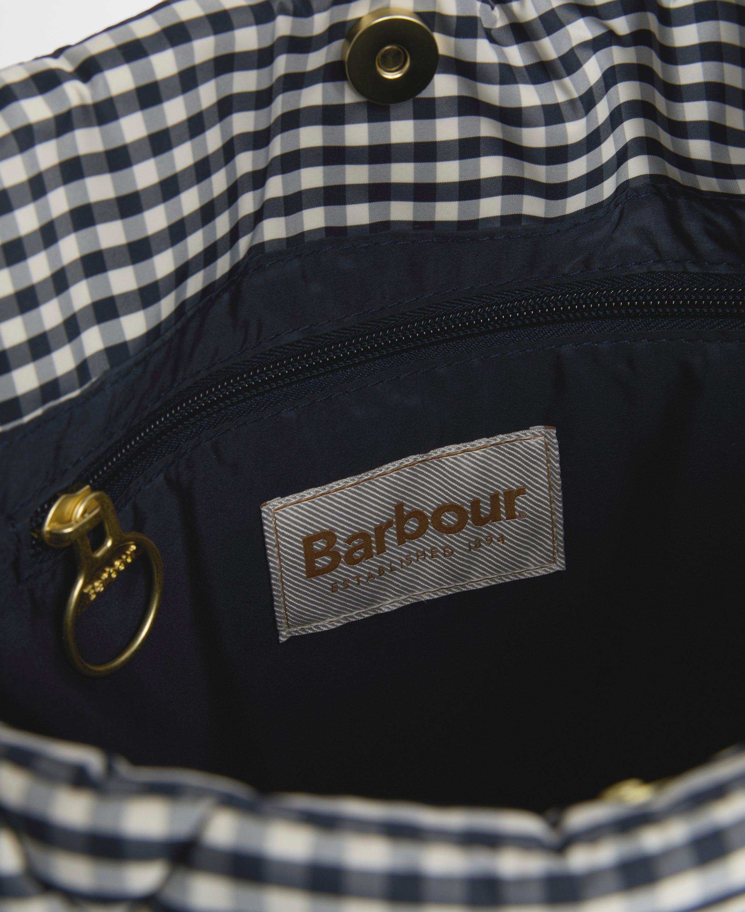 Barbour Gingham Check Riah Quilted Tote Bag #Colour_Gingham Check