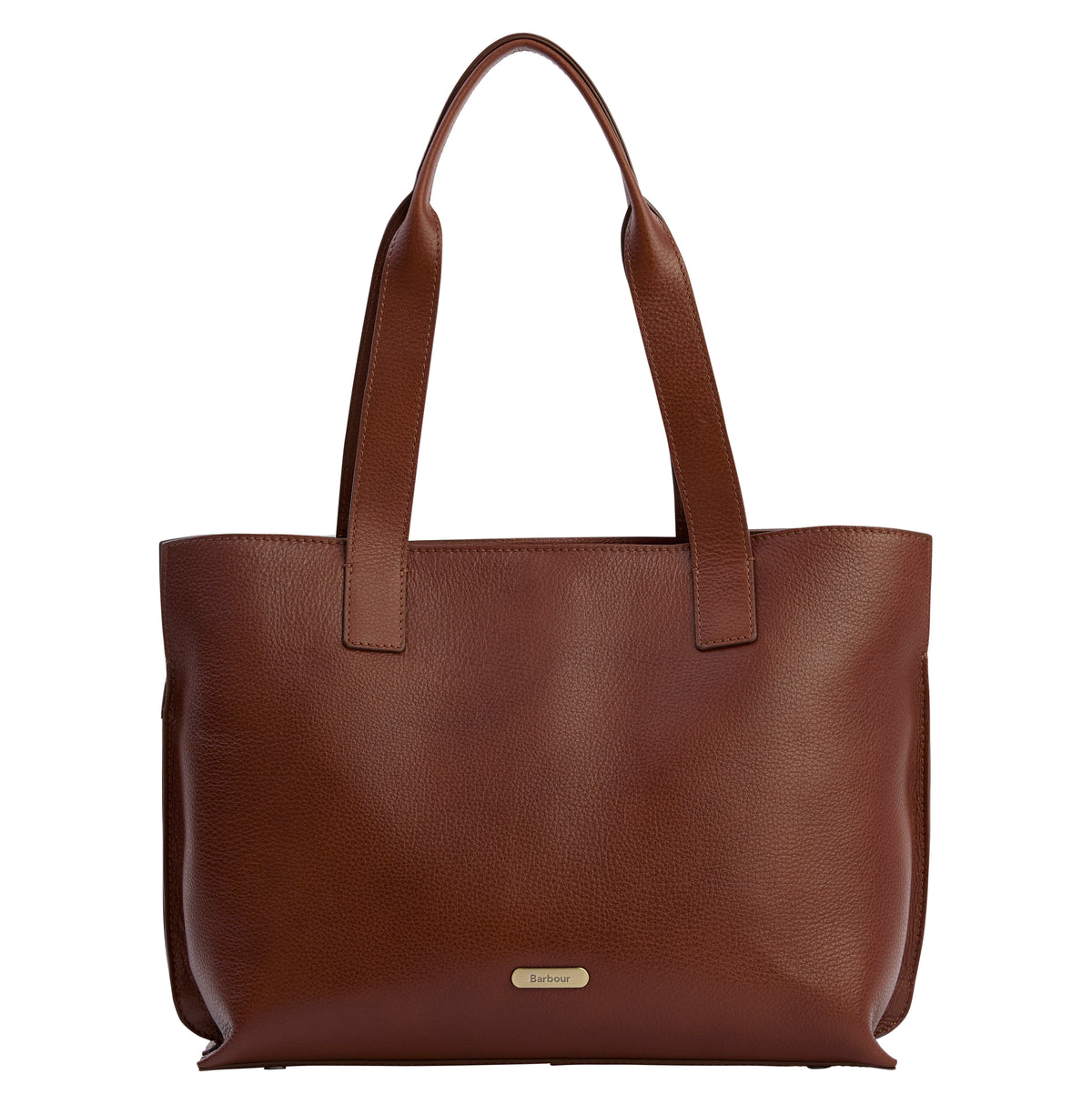 Barbour Alder Large Leather Tote Bag #Colour_Brown