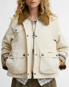 Barbour Light Pearl/Dress Cropped Beadnell Casual Jacket #Colour_Light Pearl/Dress