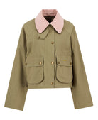 Barbour Bleached Olive/Ancient Cropped Beadnell Casual Jacket #Colour_Bleached Olive/Ancient