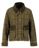 Barbour Dusky Green Tartan/Highland Tartan Cropped Beadnell Casual Jacket #Colour_Dusky Green Tartan/Highland