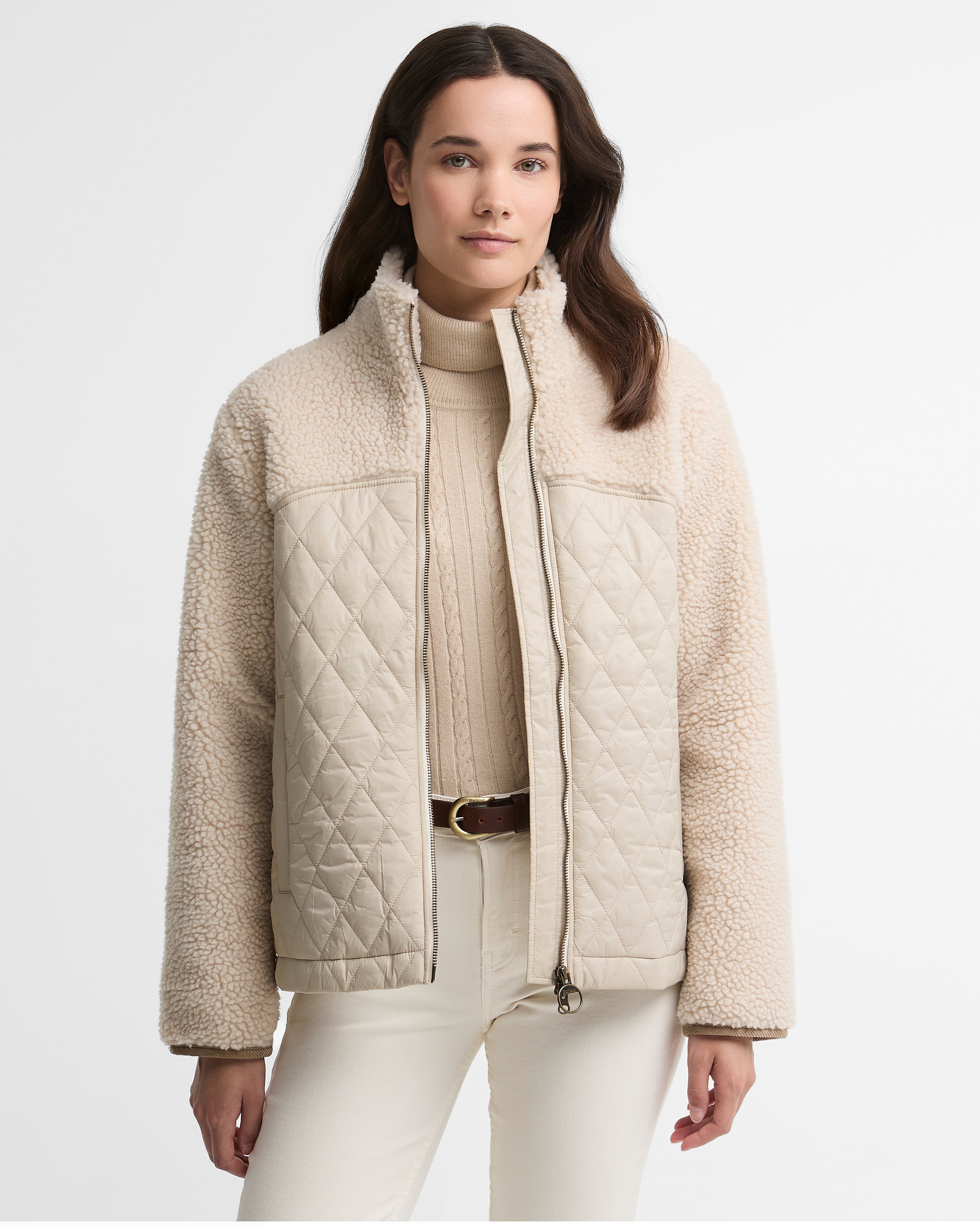Barbour Ami Casual Fleece Jacket #Colour_Ecru