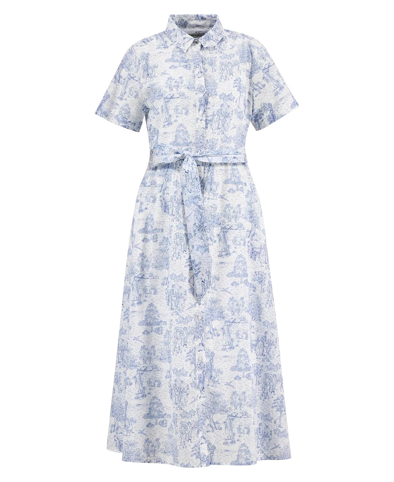 Barbour Ink Blue Print Wisteria Midi Dress #Colour_Ink Blue Print