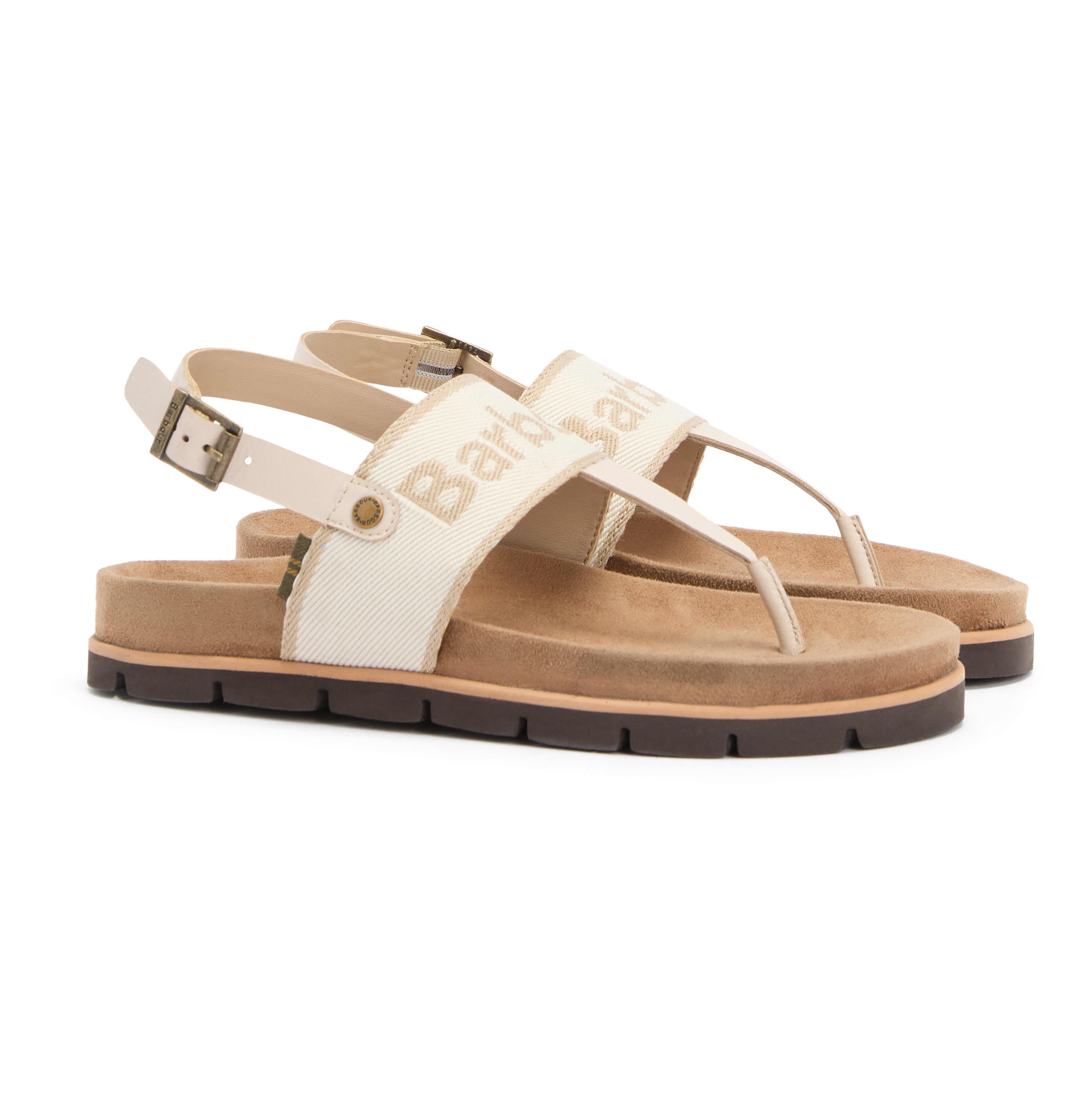 Barbour Beige Lumley Toe Post Sandal #Colour_Beige