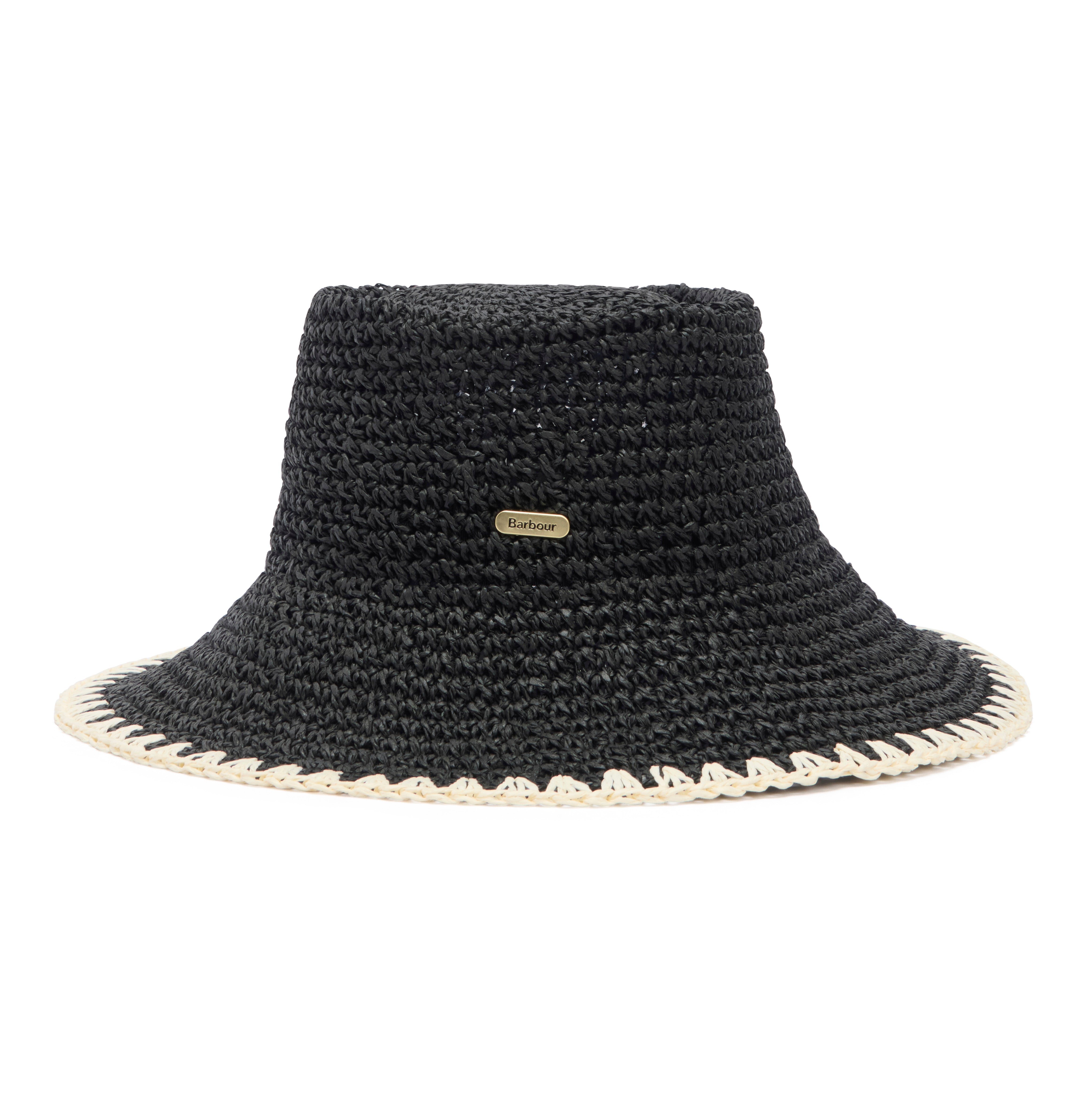 Barbour Black Camille Crochet Hat #Colour_Black