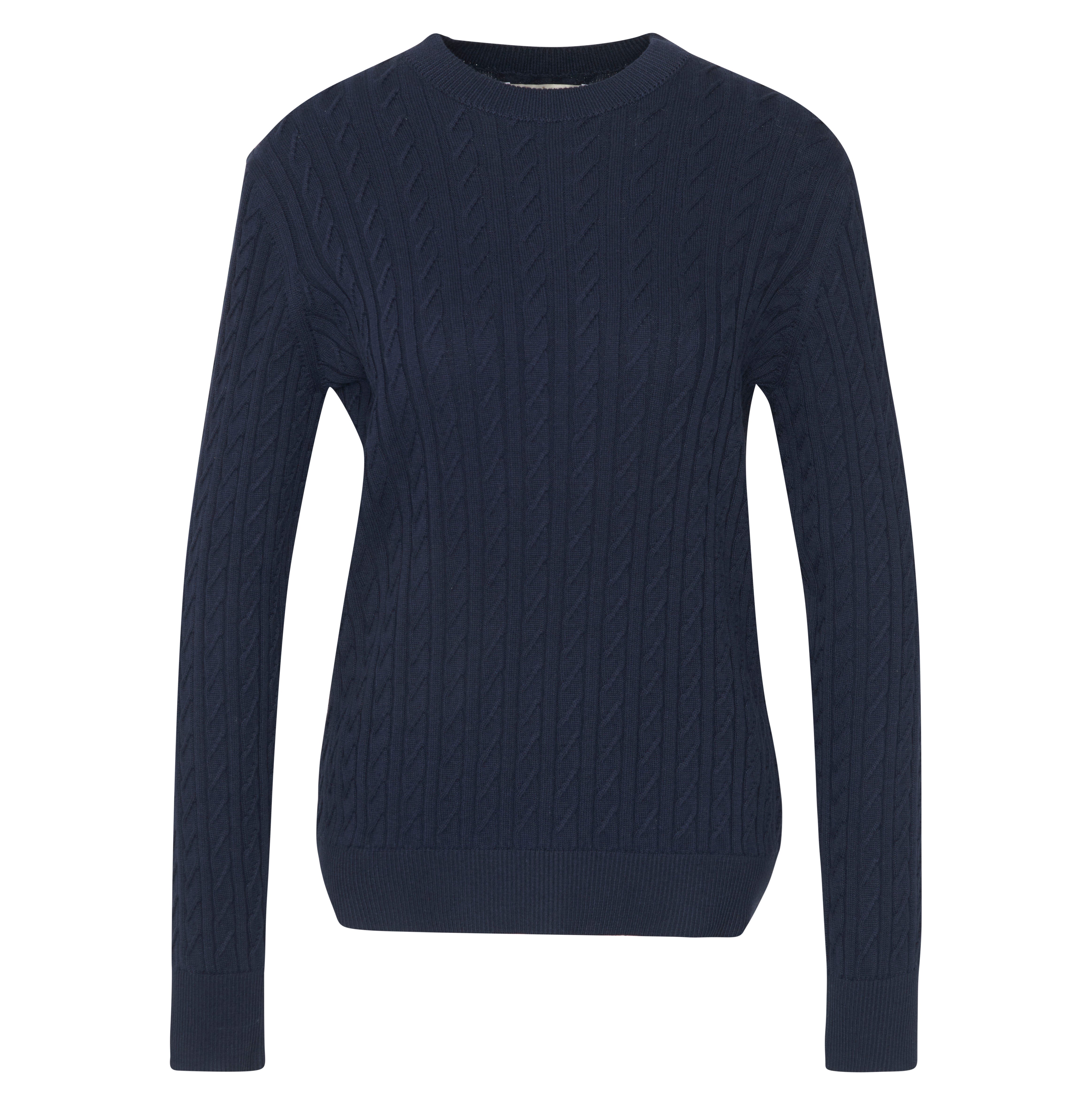 Barbour Navy Hartland Crew Knitted Jumper #Colour_Navy