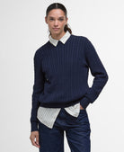 Barbour Navy Hartland Crew Knitted Jumper #Colour_Navy
