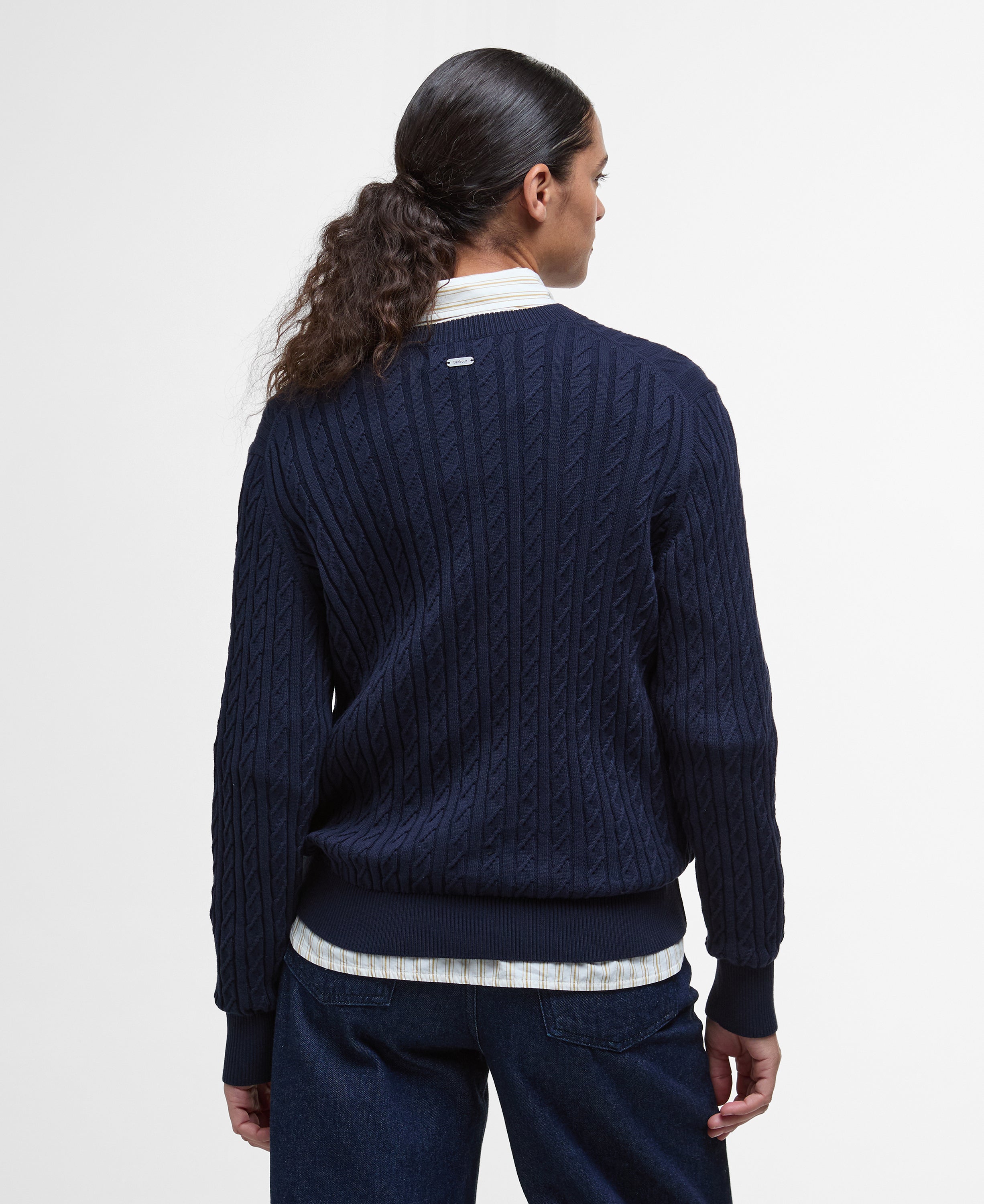 Barbour Navy Hartland Crew Knitted Jumper #Colour_Navy