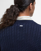 Barbour Navy Hartland Crew Knitted Jumper #Colour_Navy