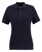 Barbour Navy Hartland Knitted Polo Jumper #Colour_Navy