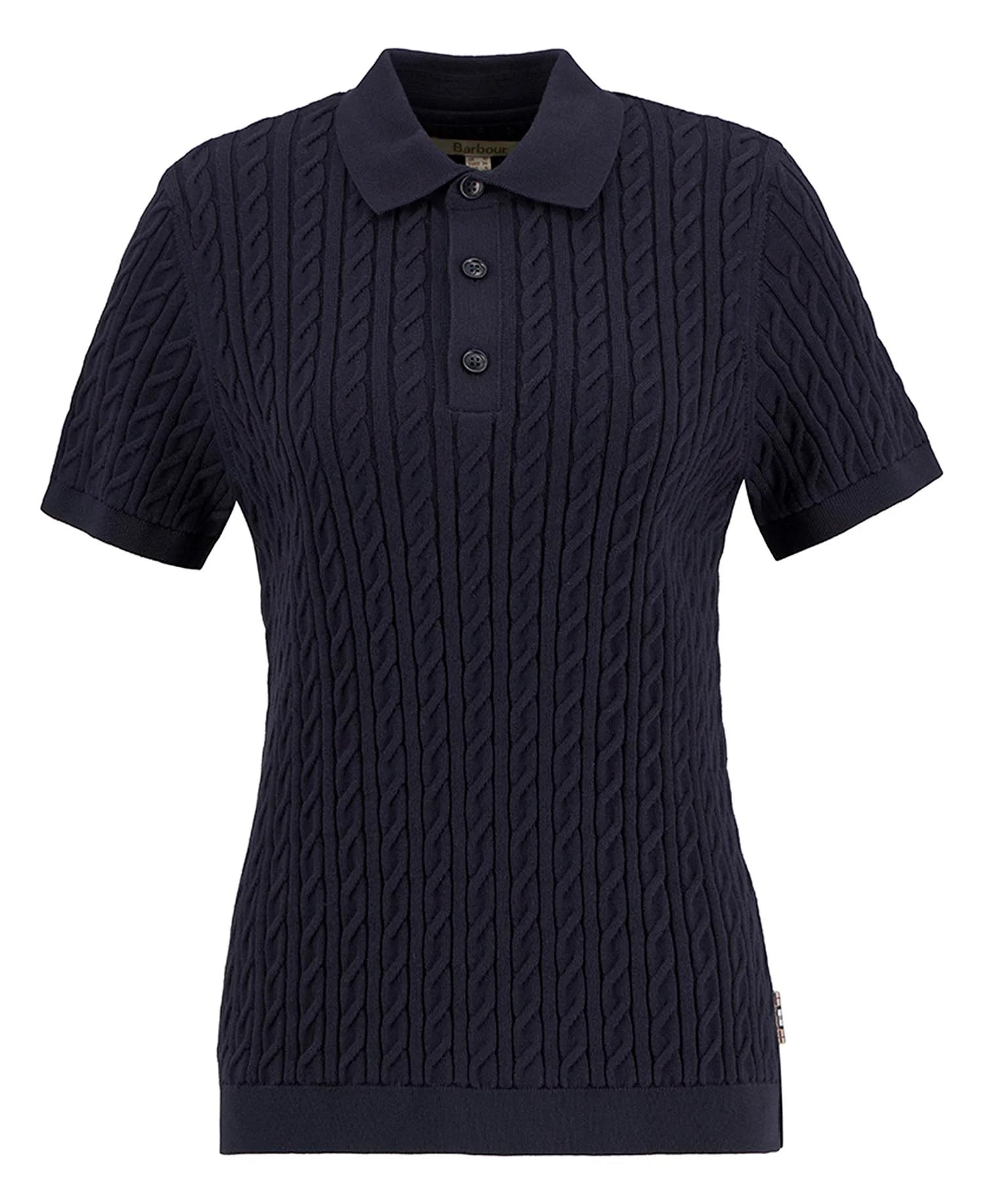 Barbour Navy Hartland Knitted Polo Jumper #Colour_Navy