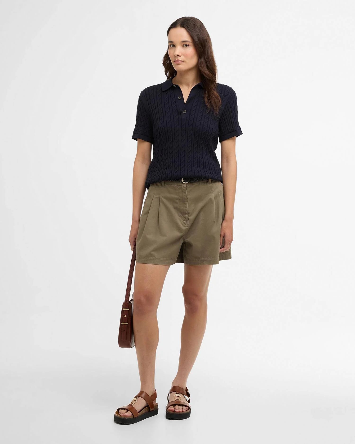 Barbour Navy Hartland Knitted Polo Jumper #Colour_Navy