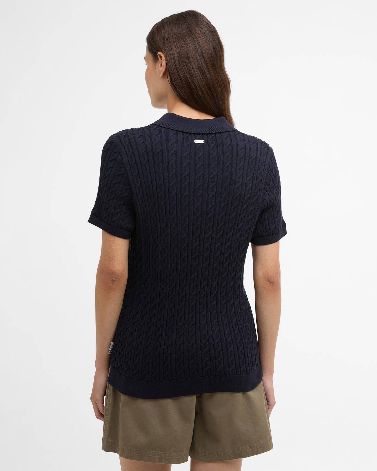 Barbour Navy Hartland Knitted Polo Jumper #Colour_Navy