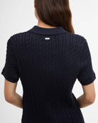 Barbour Navy Hartland Knitted Polo Jumper #Colour_Navy