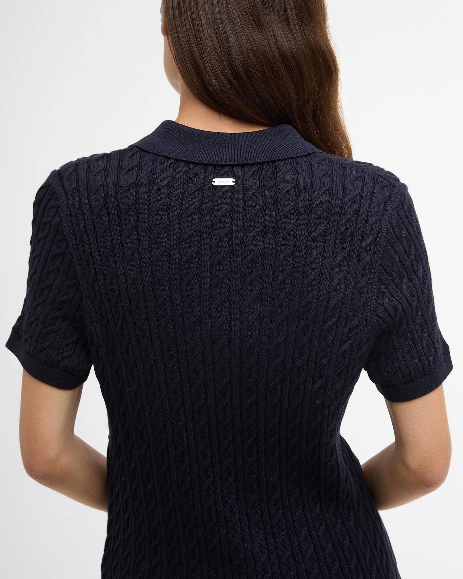 Barbour Navy Hartland Knitted Polo Jumper #Colour_Navy
