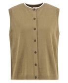 Barbour Bleached Olive/cloud Maia Knitted Vest #Colour_Bleached Olive/cloud