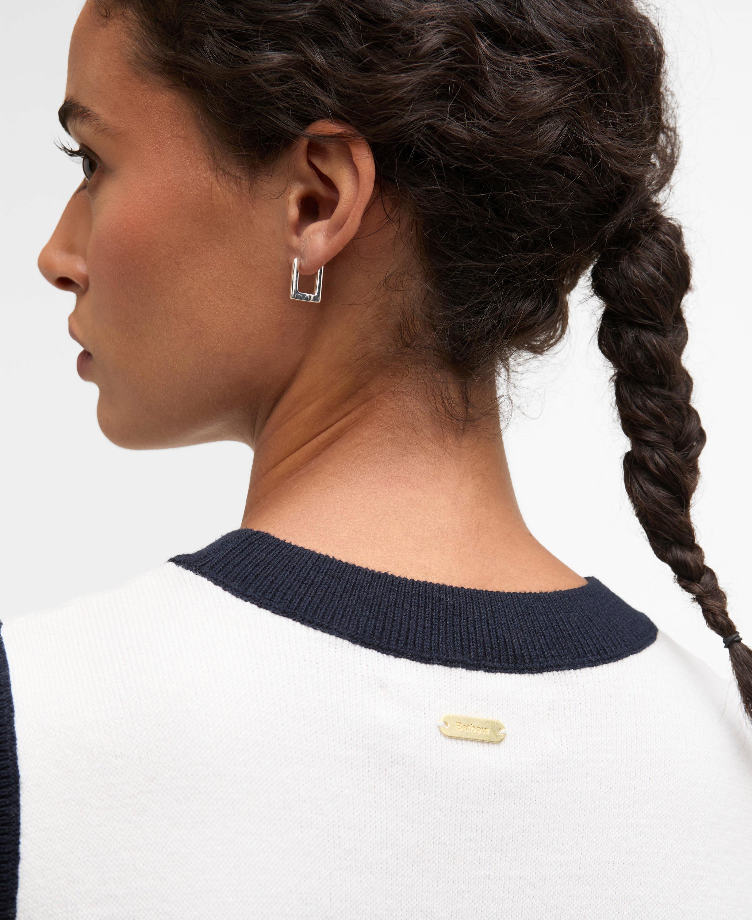 Barbour Cloud/Navy Salthill Knitted Vest #Colour_Cloud/Navy