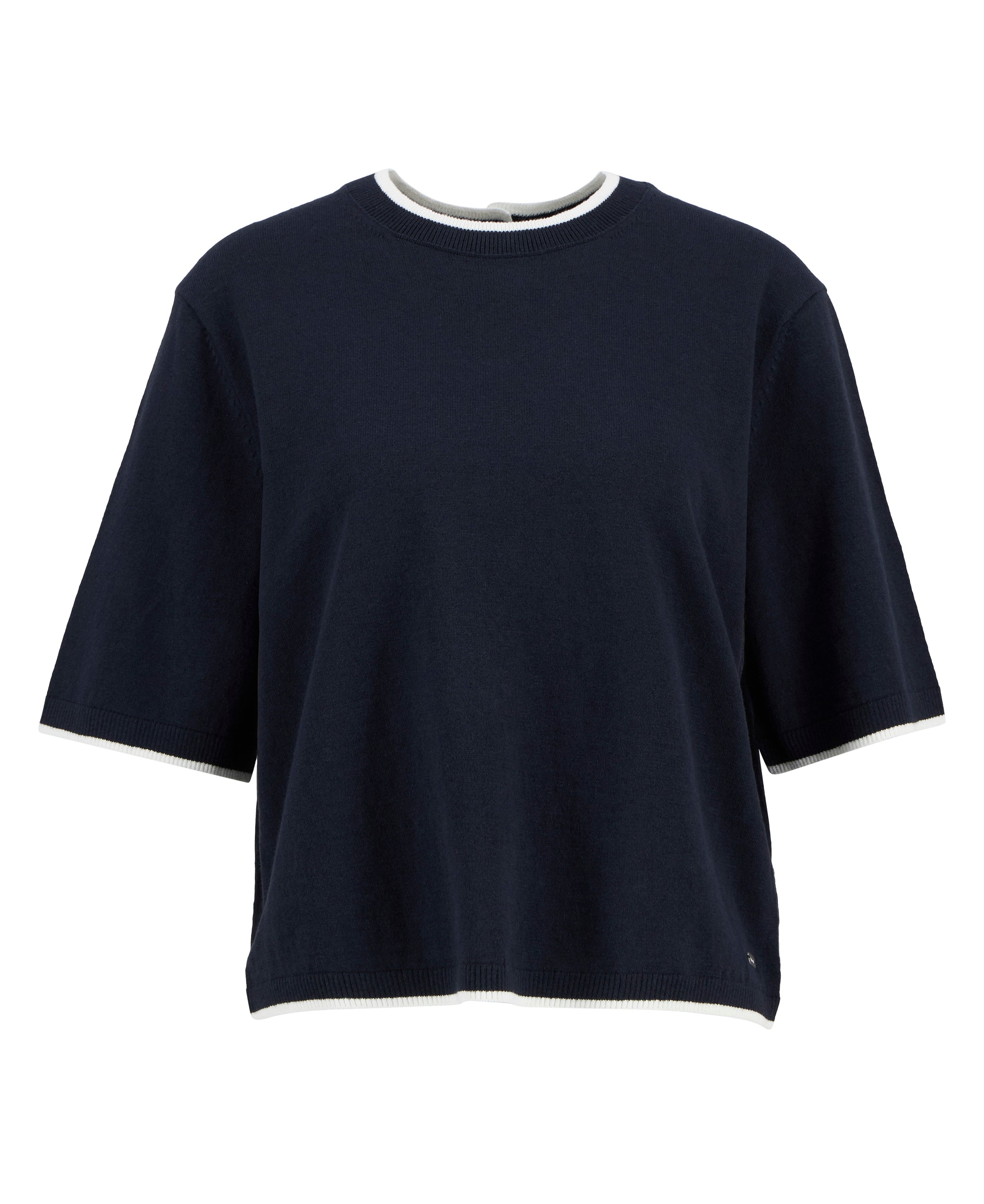 Barbour Dark Navy/Cloud Verona Knitted T-Shirt #Colour_Dark Navy/Cloud