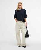 Barbour Dark Navy/Cloud Verona Knitted T-Shirt #Colour_Dark Navy/Cloud