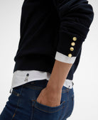 Barbour Navy Clover Knitted Jumper #Colour_Navy
