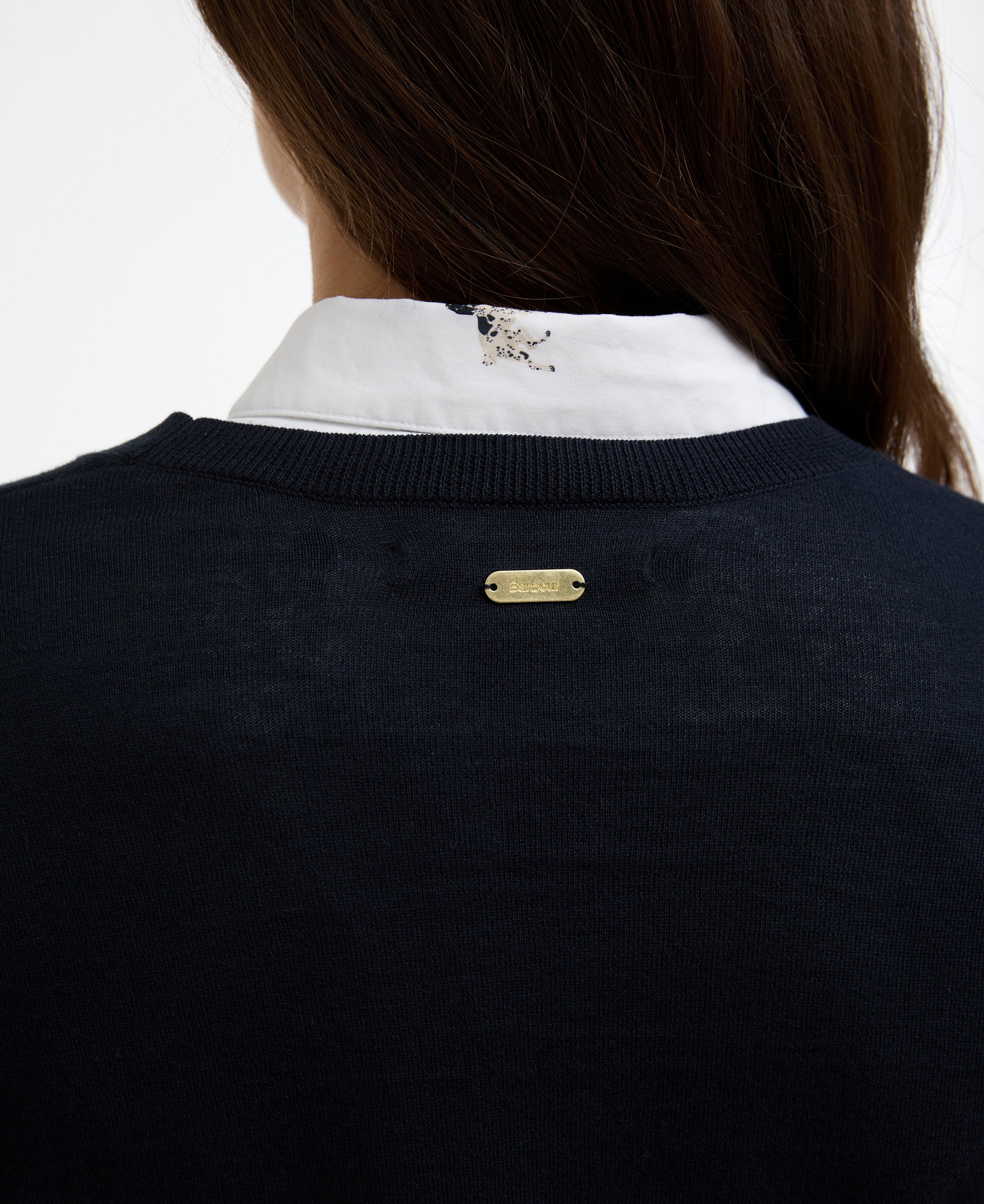 Barbour Navy Clover Knitted Jumper #Colour_Navy