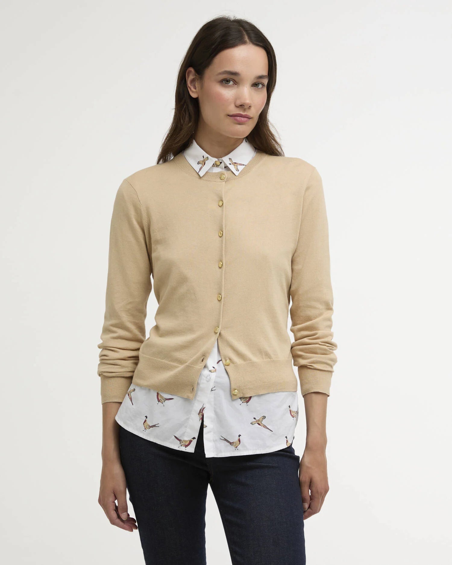Barbour Safari Wisteria Knitted Cardigan #Colour_Safari