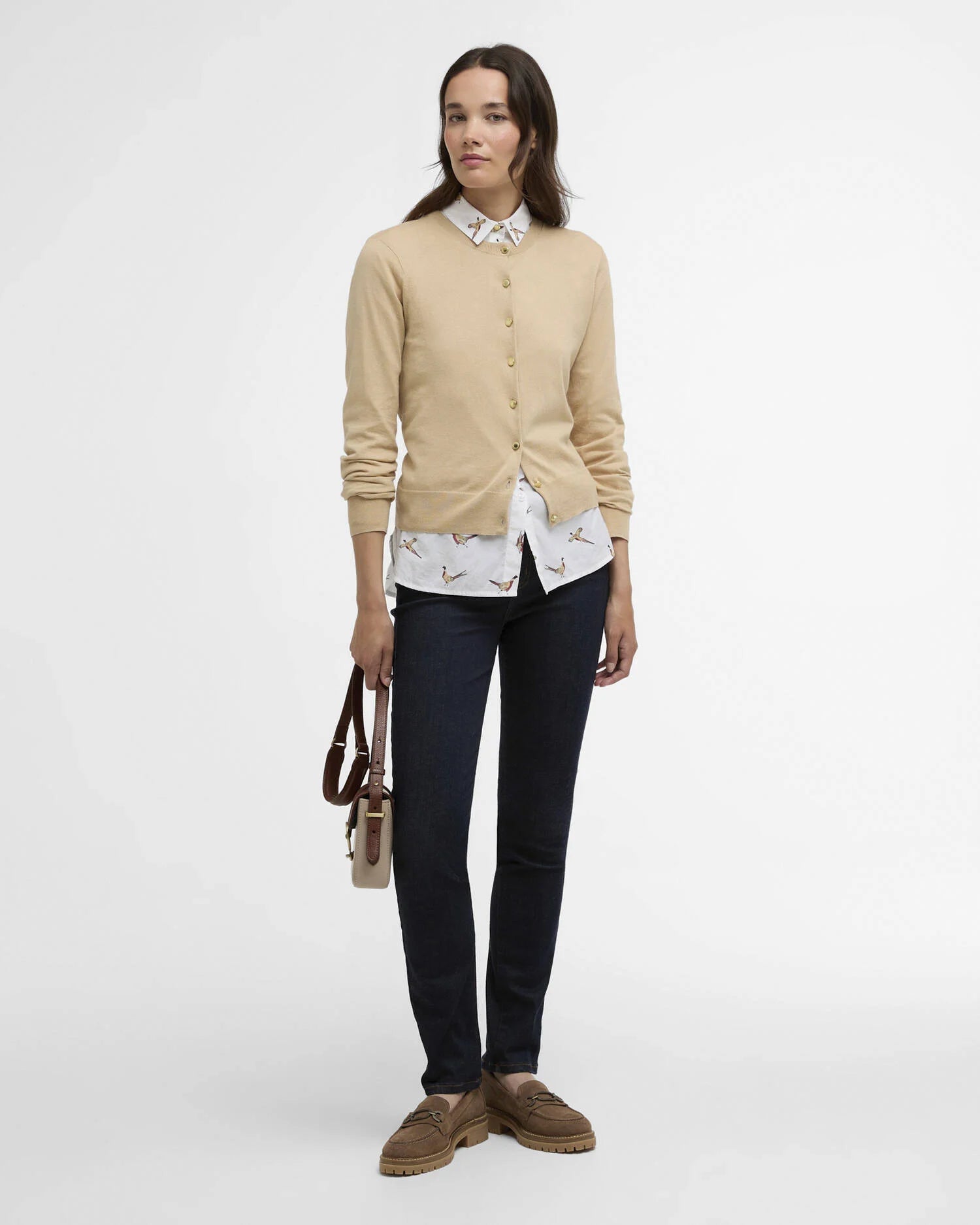 Barbour Safari Wisteria Knitted Cardigan #Colour_Safari