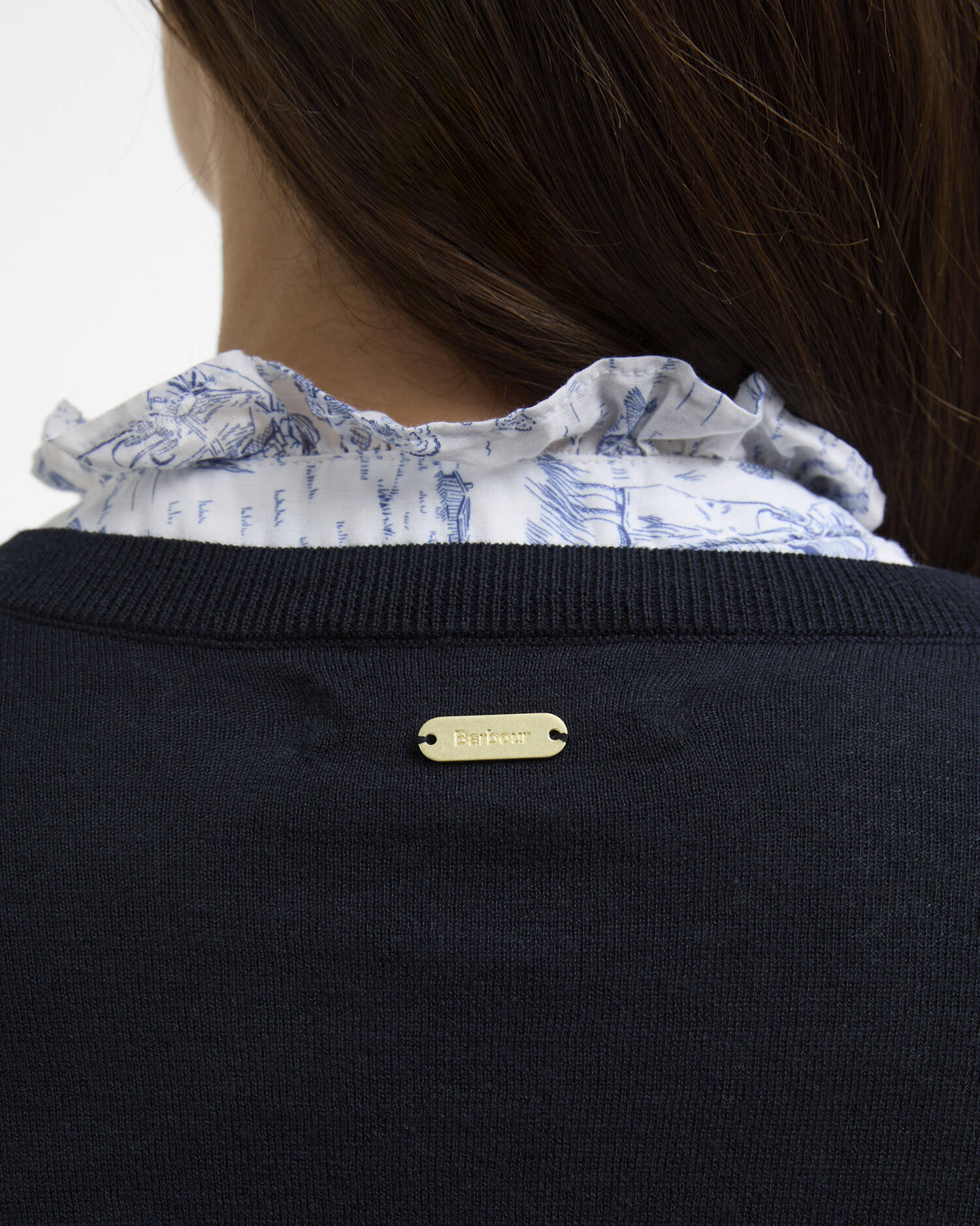 Barbour Navy Wisteria Knitted Cardigan #Colour_Navy