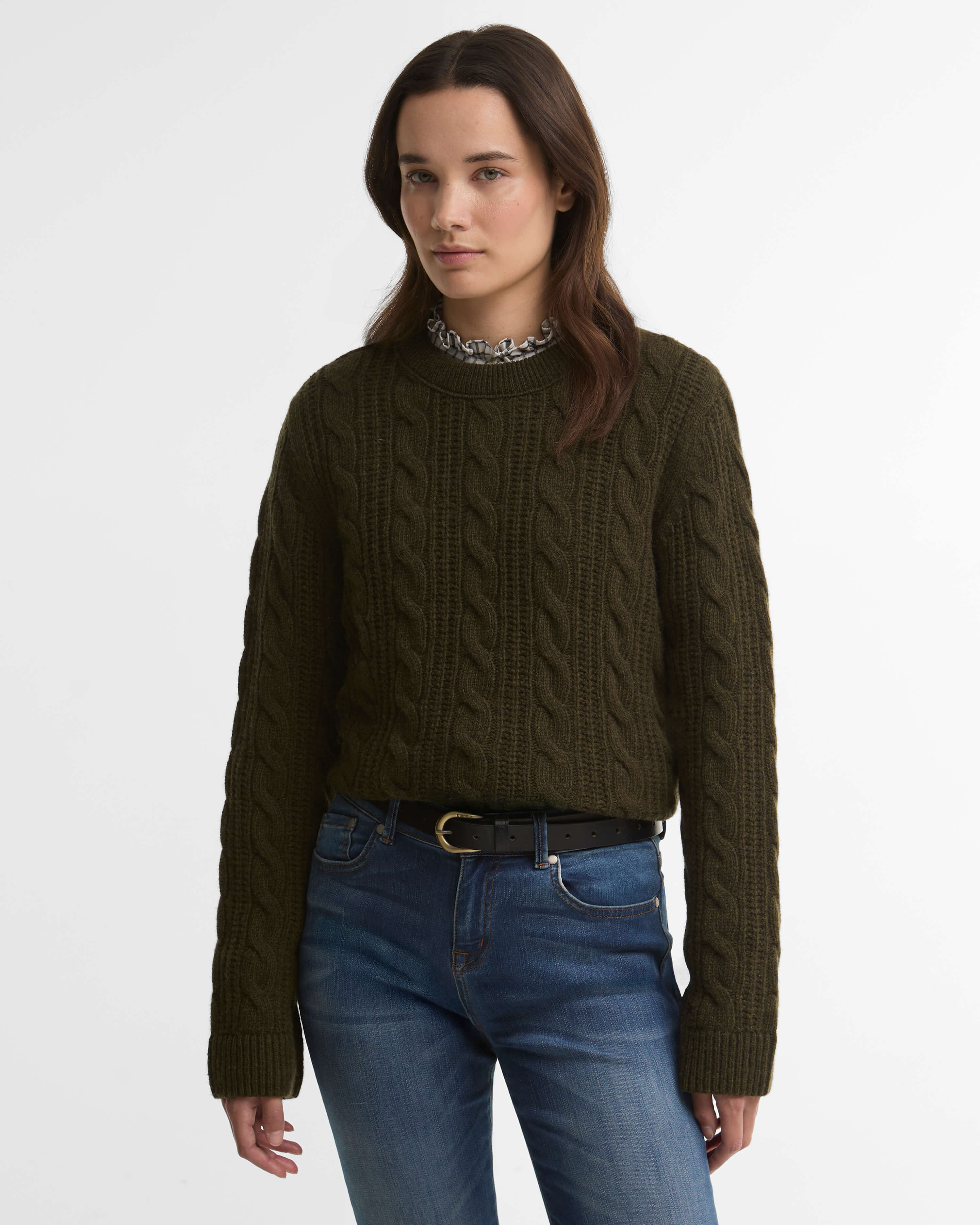 Barbour Joan Knitted Jumper #Colour_Olive