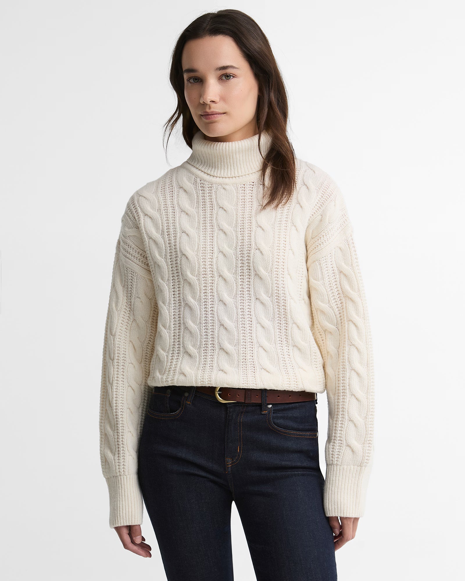 Barbour Agatha Knitted Jumper #Colour_Ecru