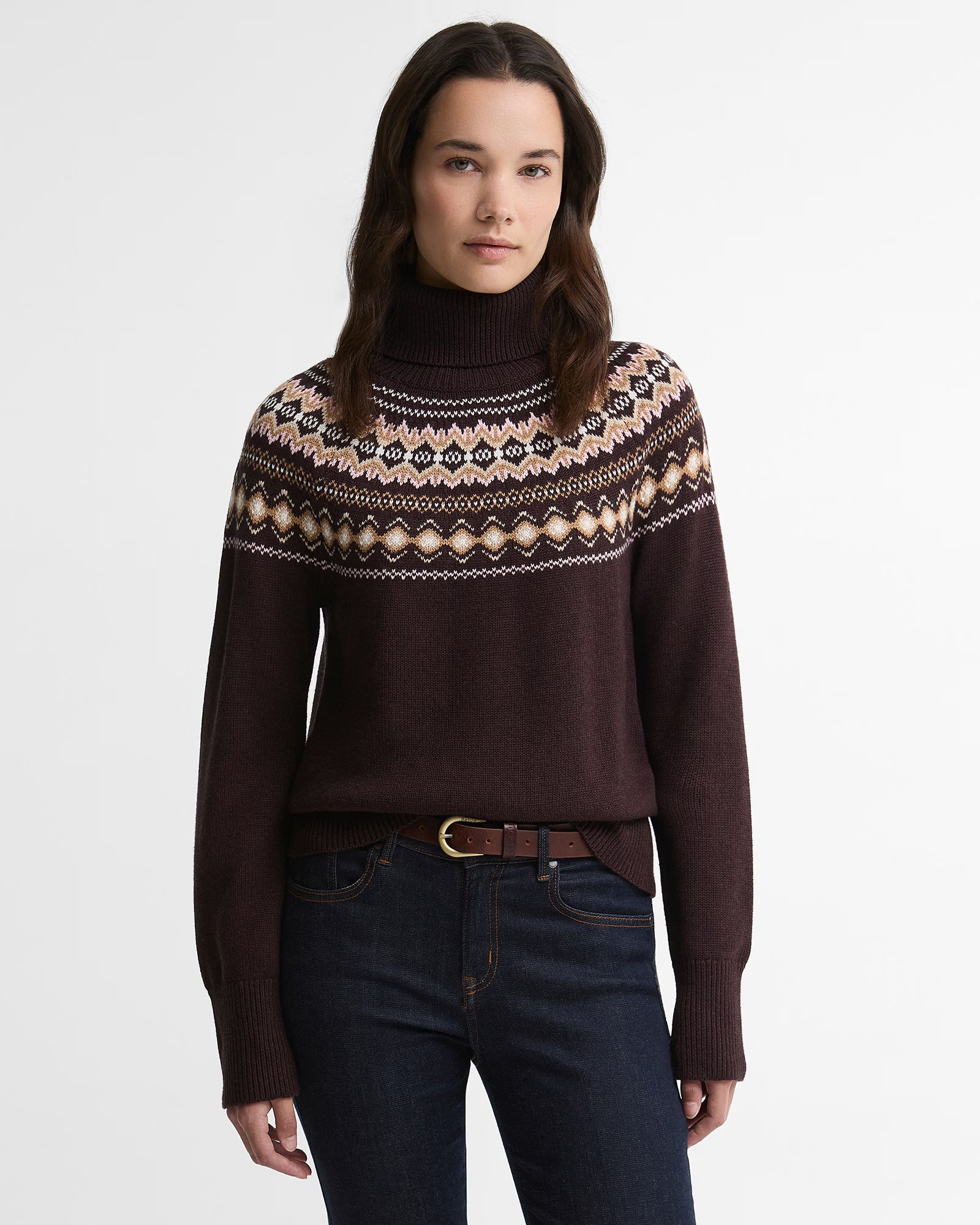 Barbour Darwen Knitted Jumper #Colour_Seal Brown