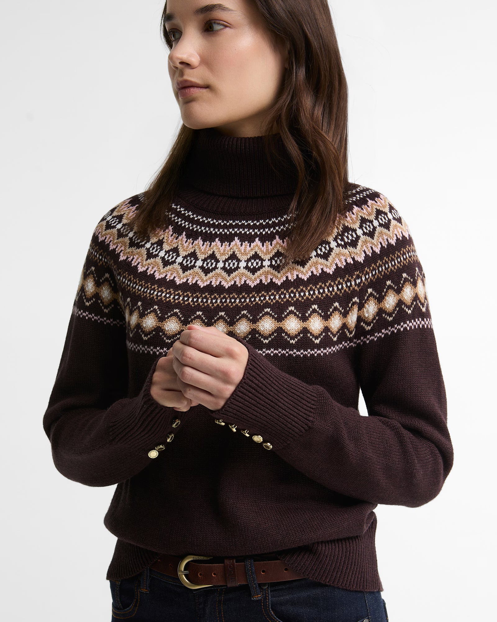 Barbour Darwen Knitted Jumper #Colour_Seal Brown
