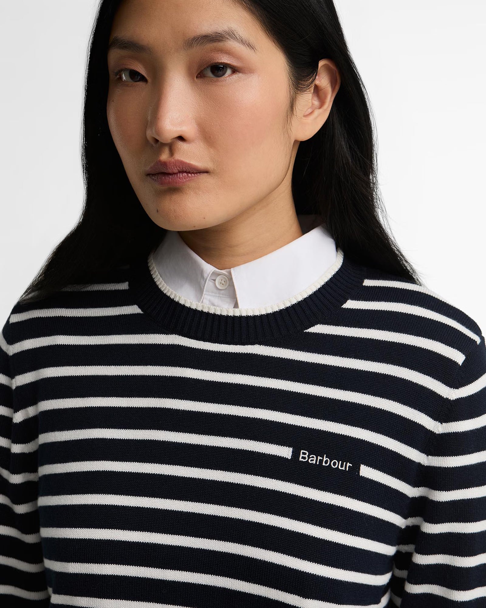Barbour Emmy Knitted Jumper #Colour_Dark Navy Stripe