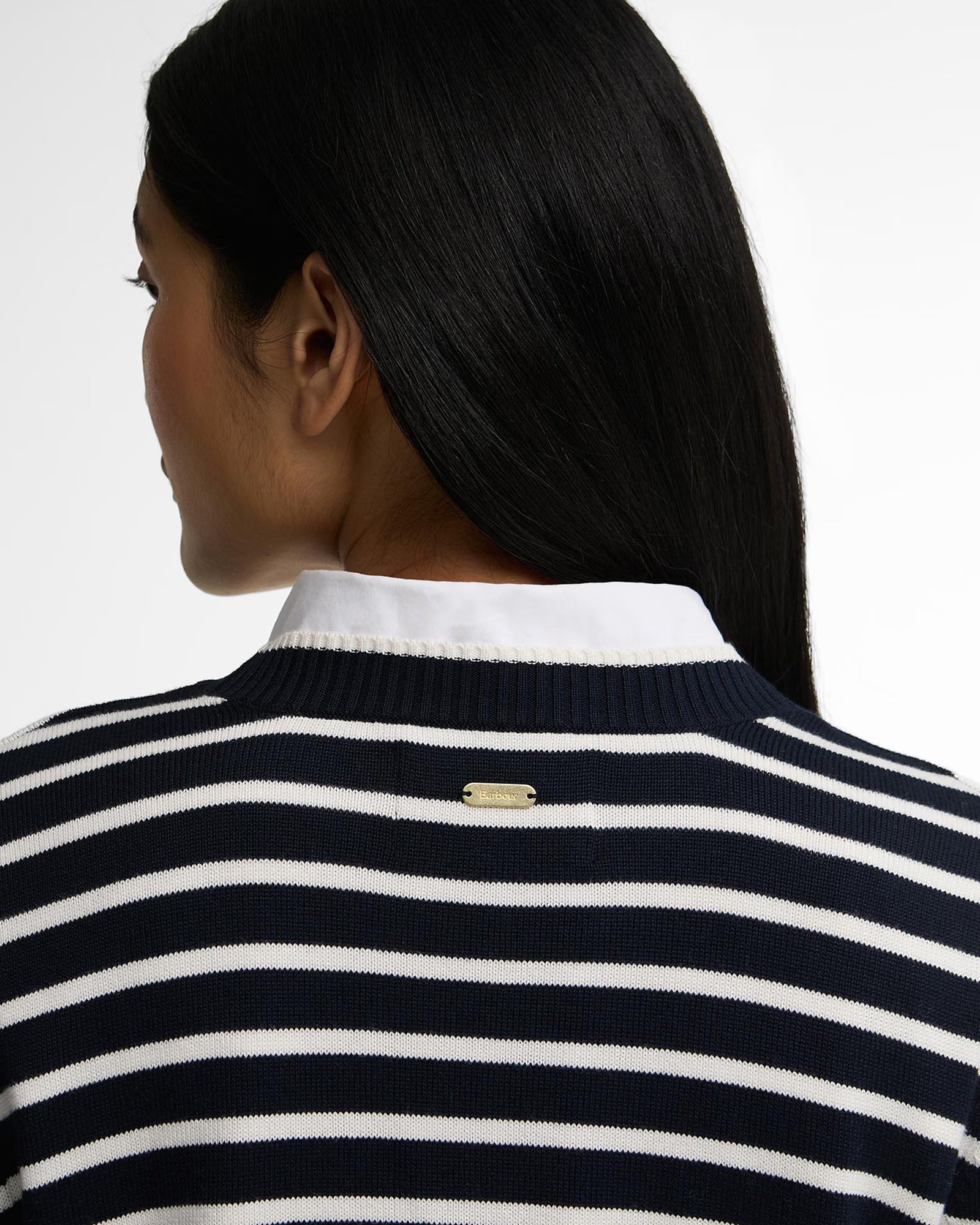 Barbour Emmy Knitted Jumper #Colour_Dark Navy Stripe