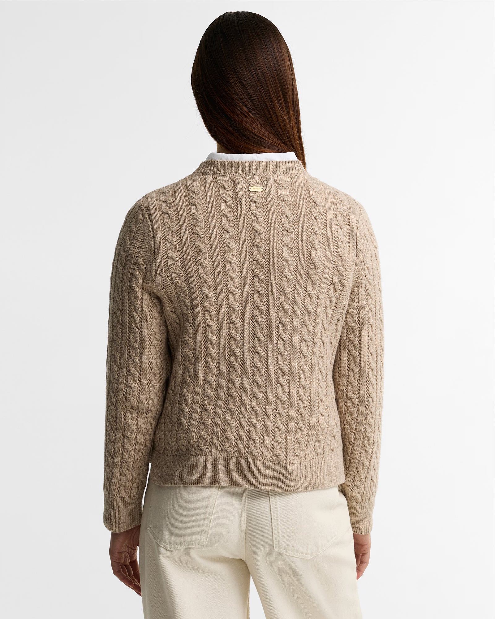 Barbour Ashdown Cable Knitted Jumper #Colour_Honey