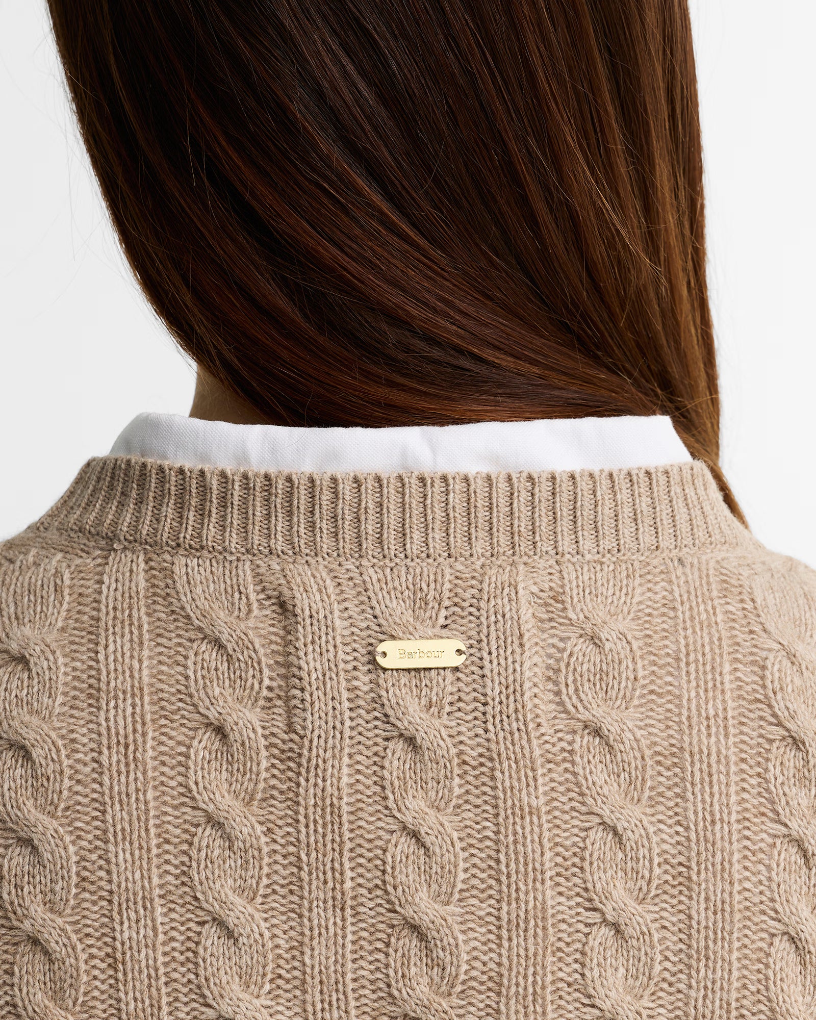 Barbour Ashdown Cable Knitted Jumper #Colour_Honey