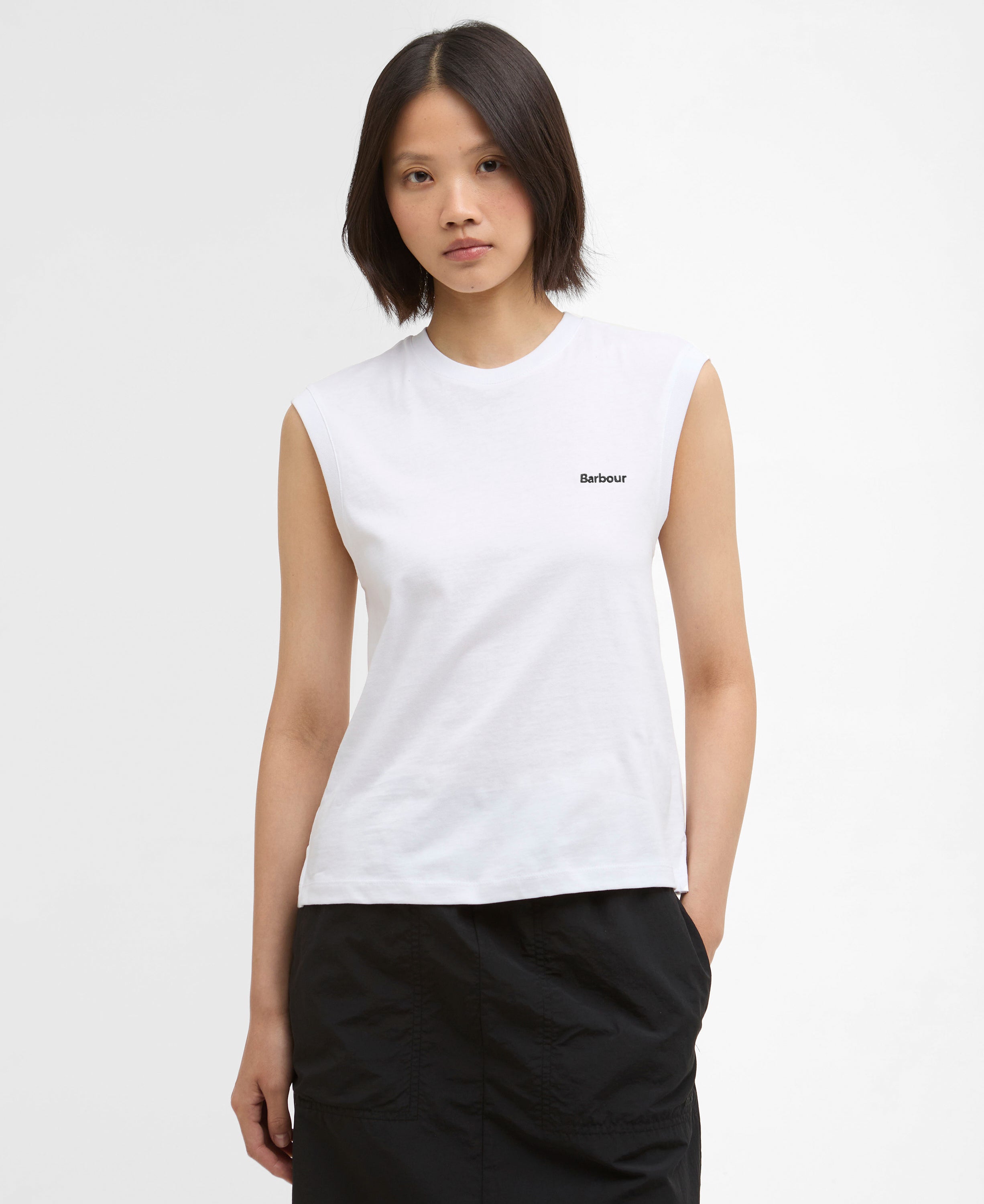 Barbour White Rowane Sleeveless Top #Colour_White