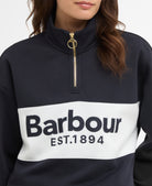 Barbour Dark Navy Zaria Half Zip Sweatshirt #Colour_Dark Navy