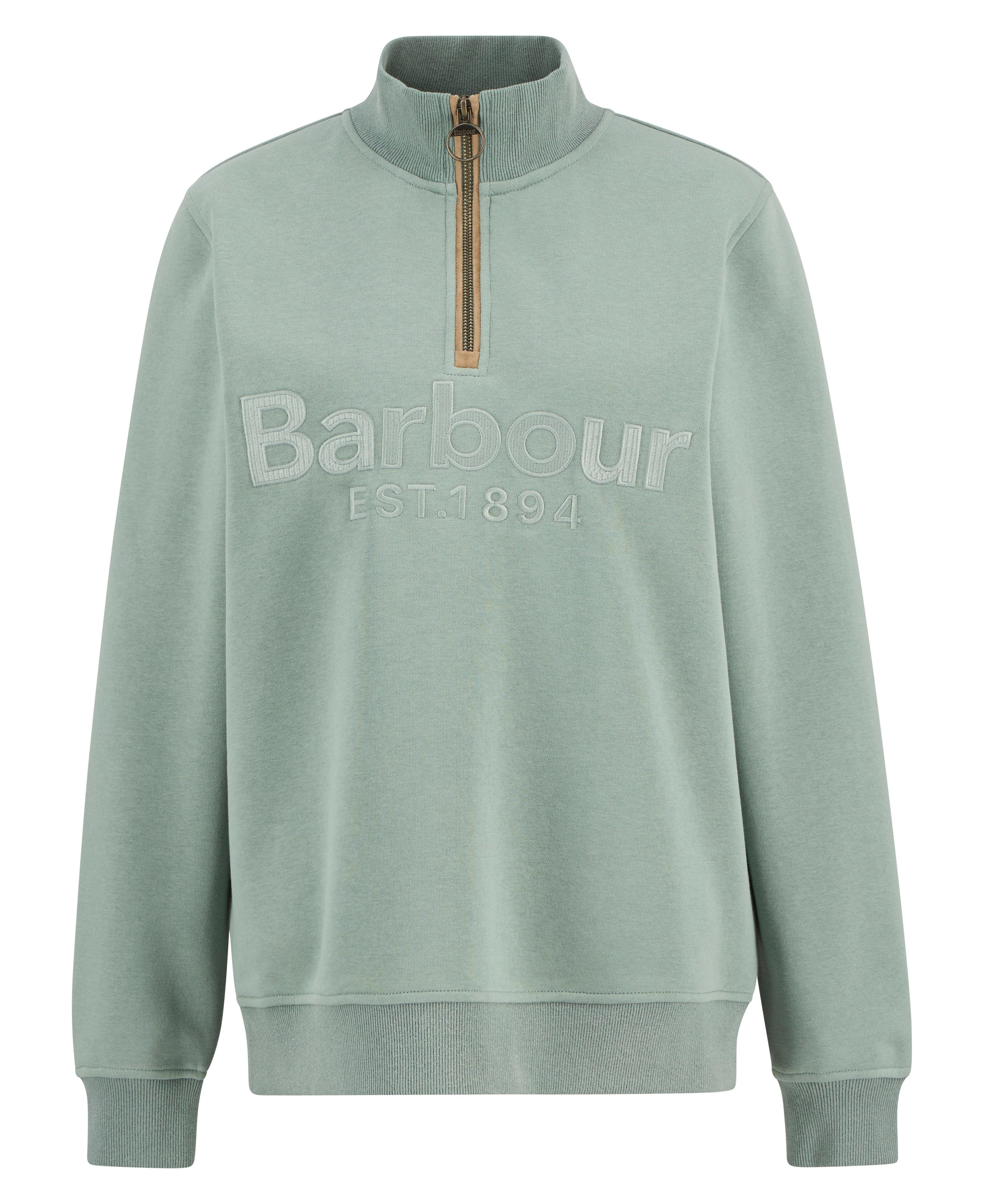 Barbour Blue Sage Cynthia Half Zip Sweatshirt #Colour_Blue Sage